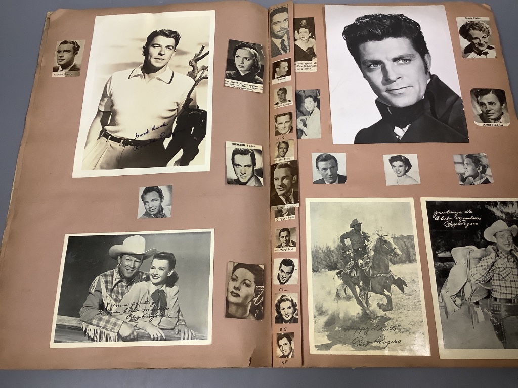 A Film Star scrapbook, containing a collection of photographs of 20th century actors